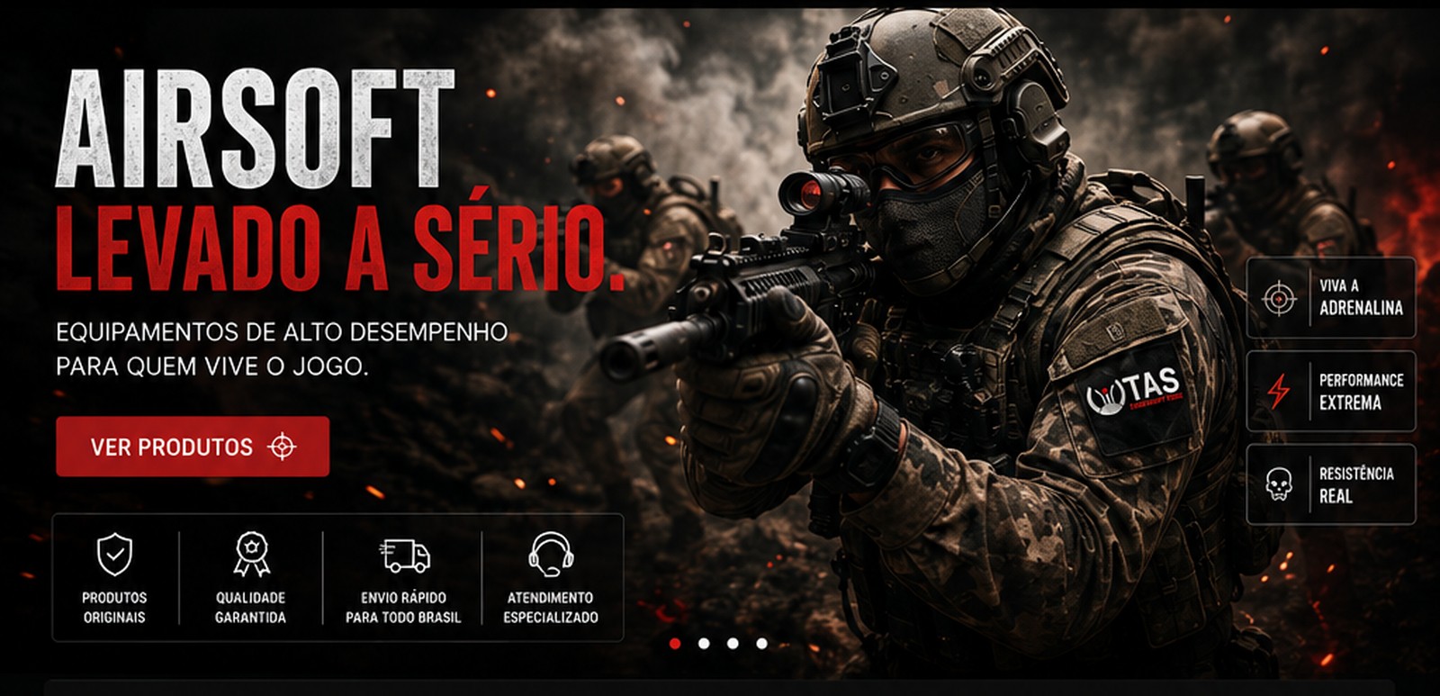 Airsoft levado a sério — equipamentos de alto desempenho